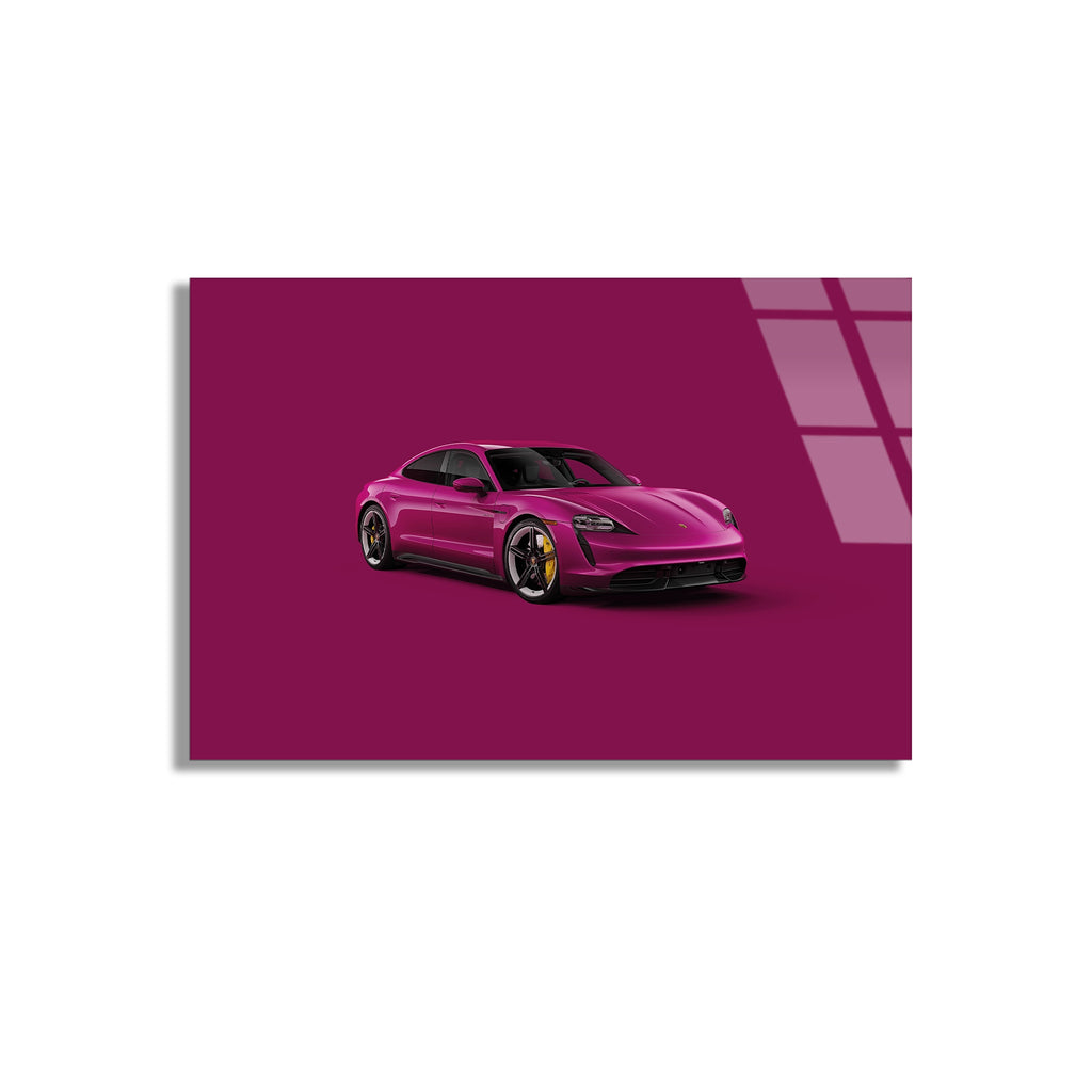Pembe Elektrikli Araba Cam Tablo