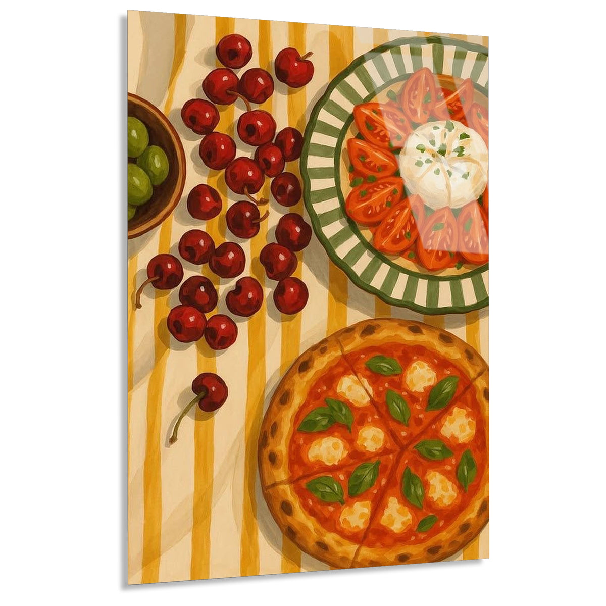 Pizza Ve Domates Masasi Cam Tablo