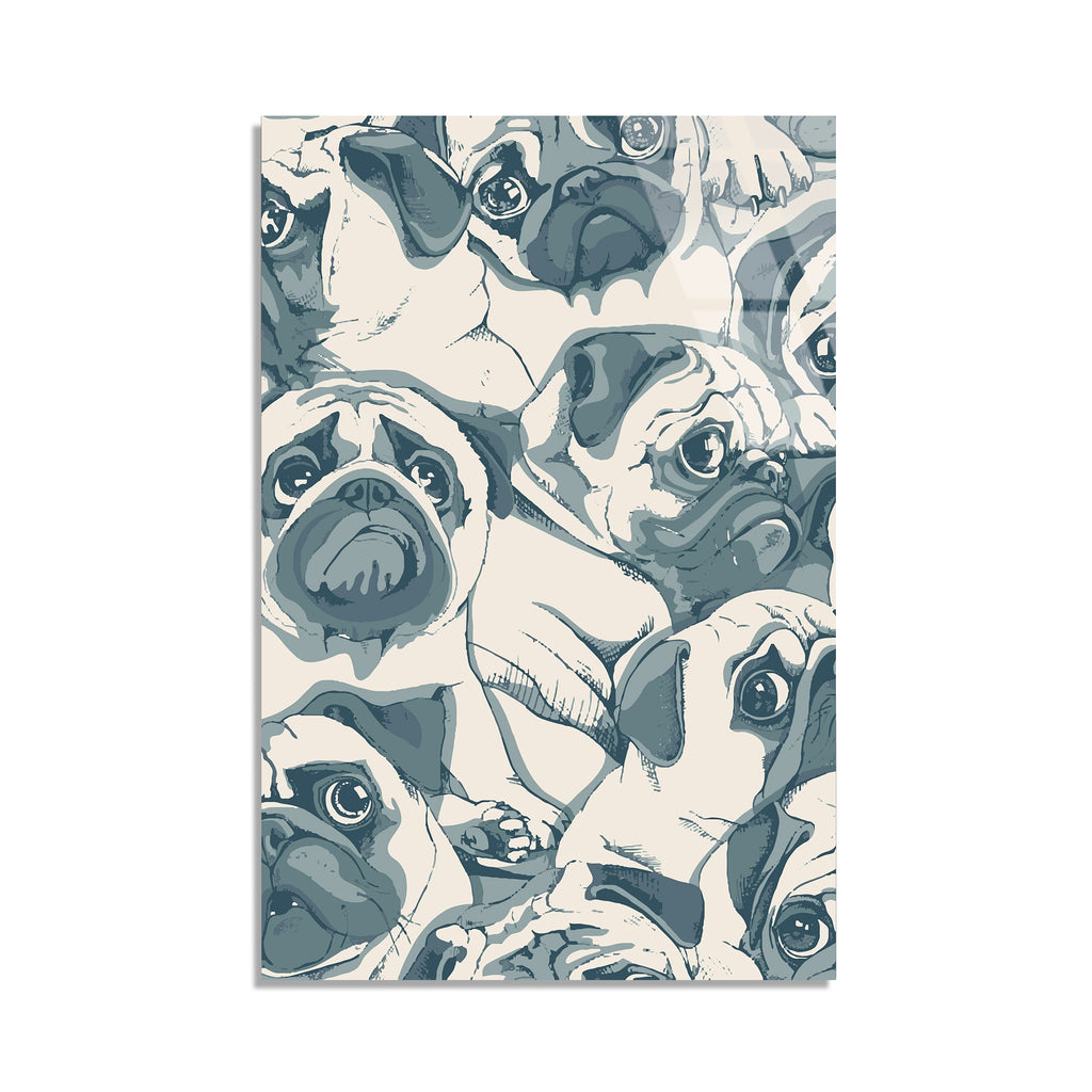 Pug Kopek Deseni Cam Tablo