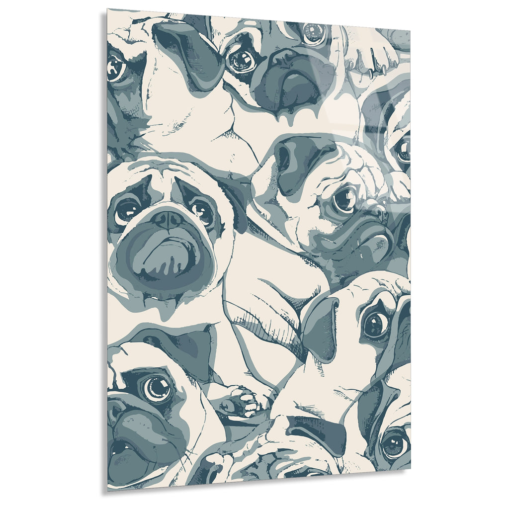 Pug Kopek Deseni Cam Tablo