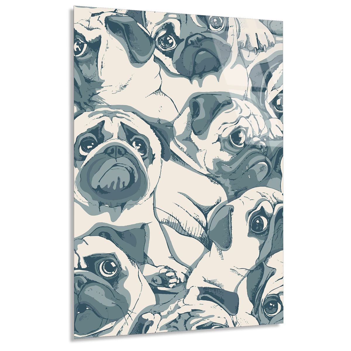 Pug Kopek Deseni Cam Tablo