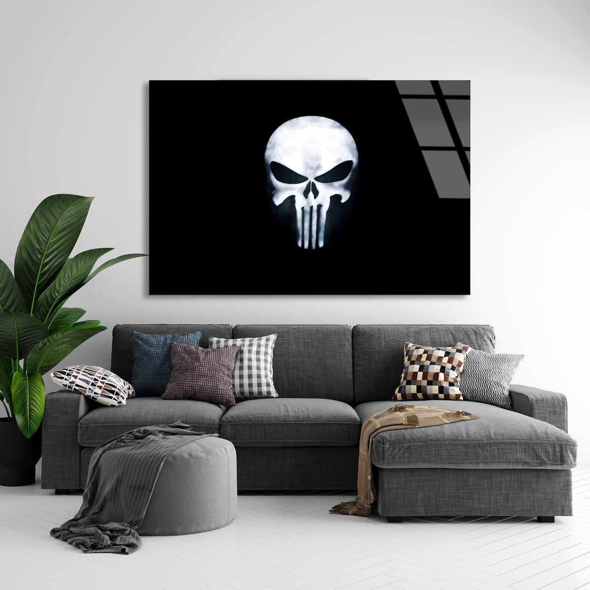 Punisher Logosu Cam Tablo