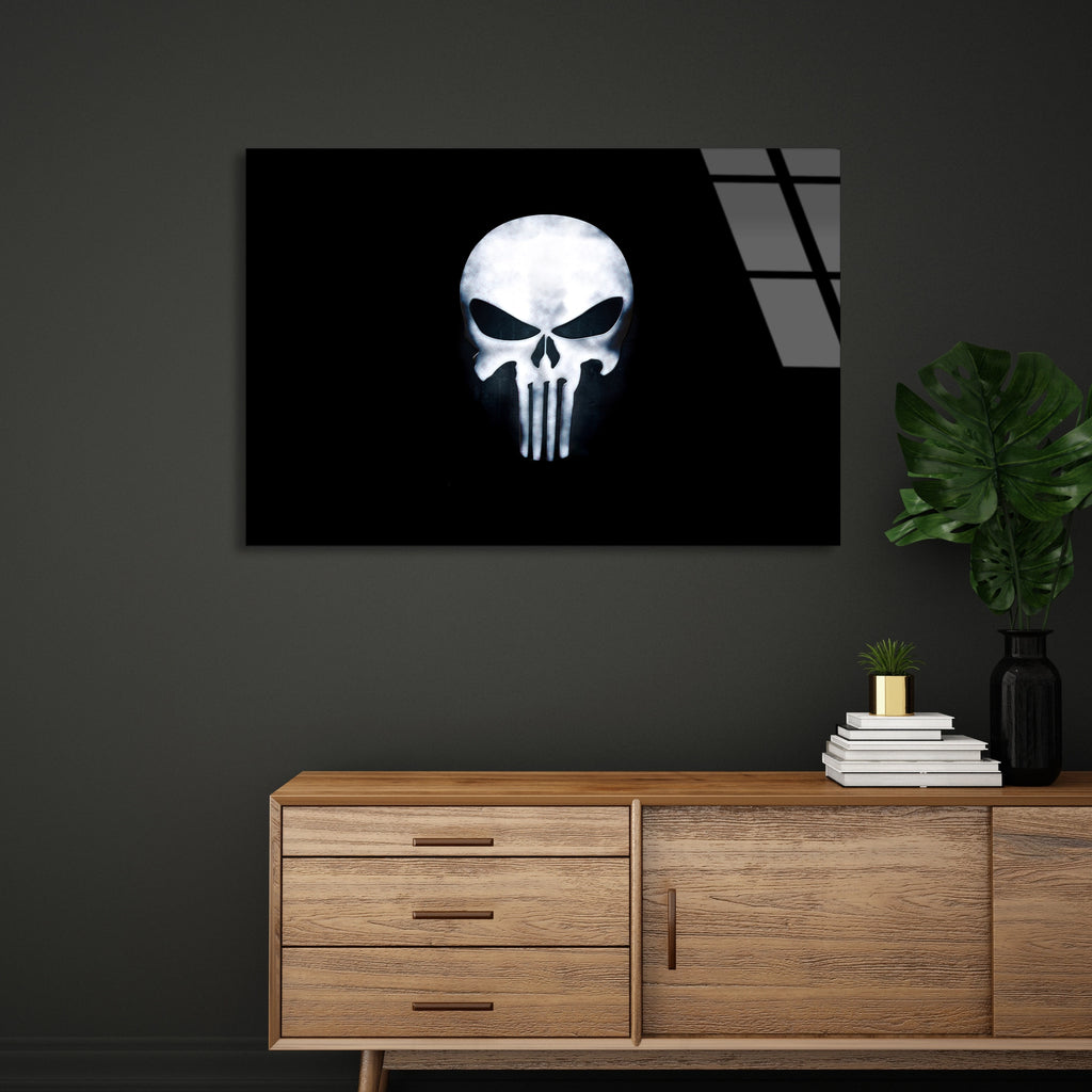 Punisher Logosu Cam Tablo