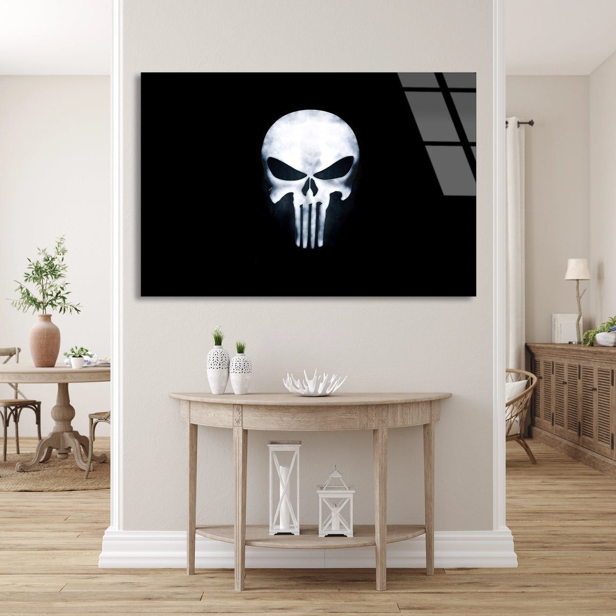 Punisher Logosu Cam Tablo