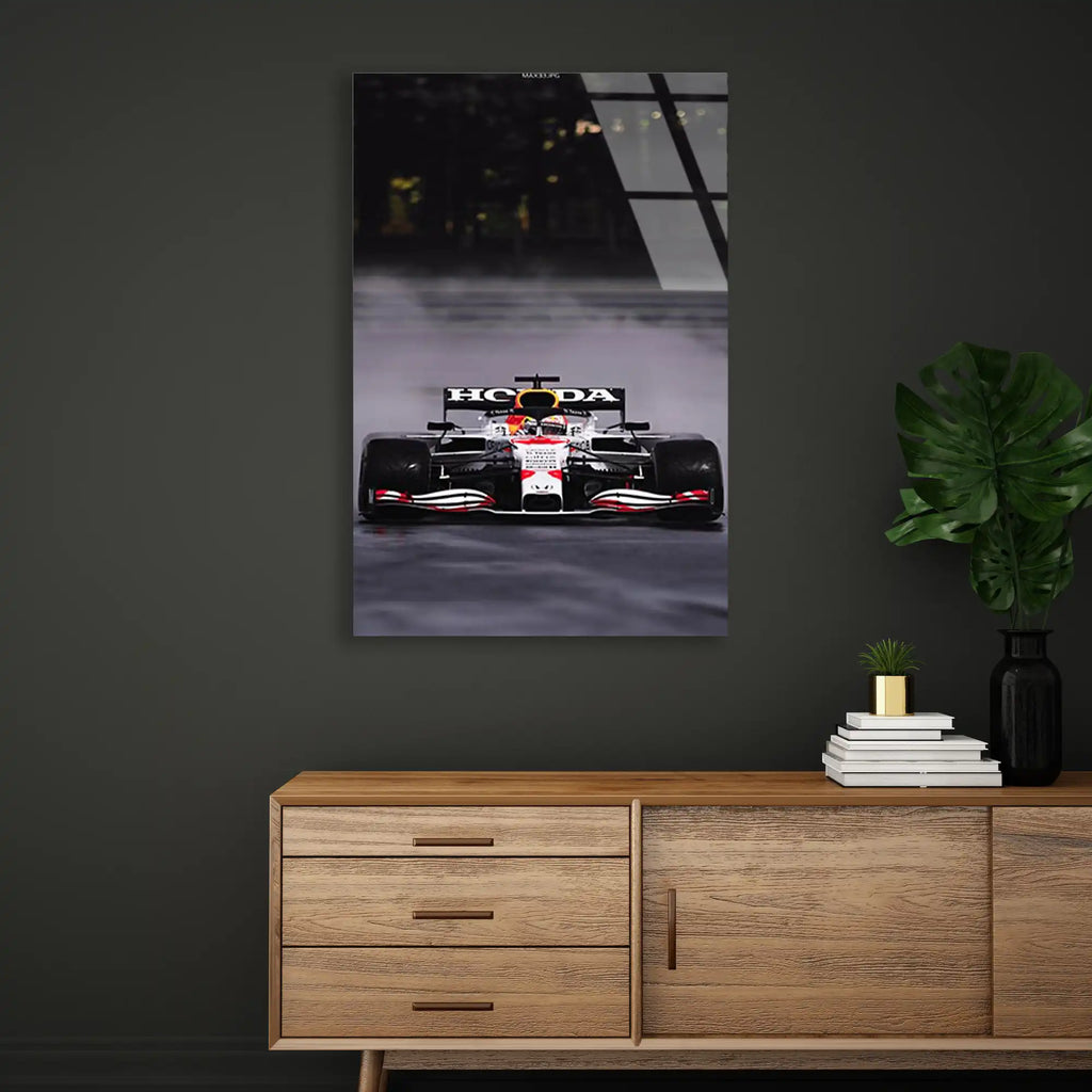 Red Bull Beyaz Livery F1 Cam Tablo – Formula 1 Duvar Dekoru - DEG0862