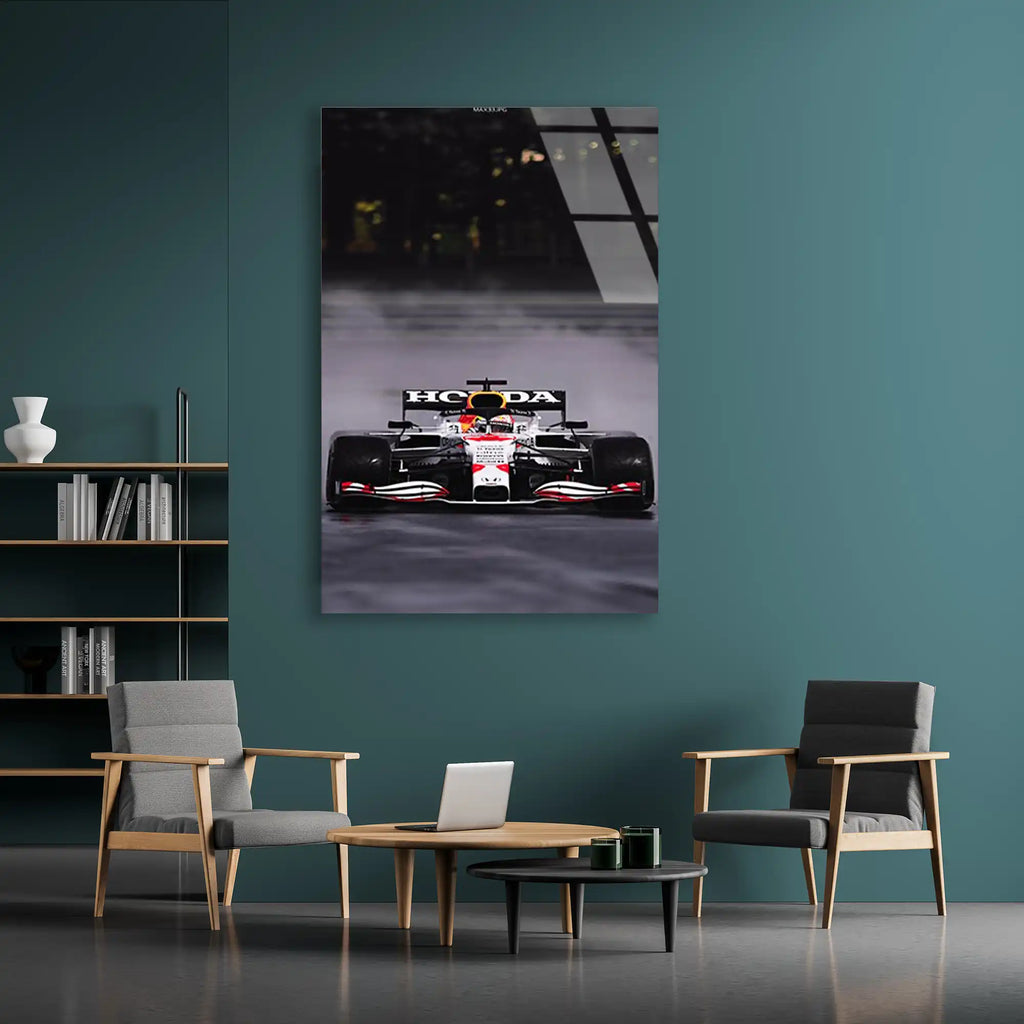 Red Bull Beyaz Livery F1 Cam Tablo – Formula 1 Duvar Dekoru - DEG0862