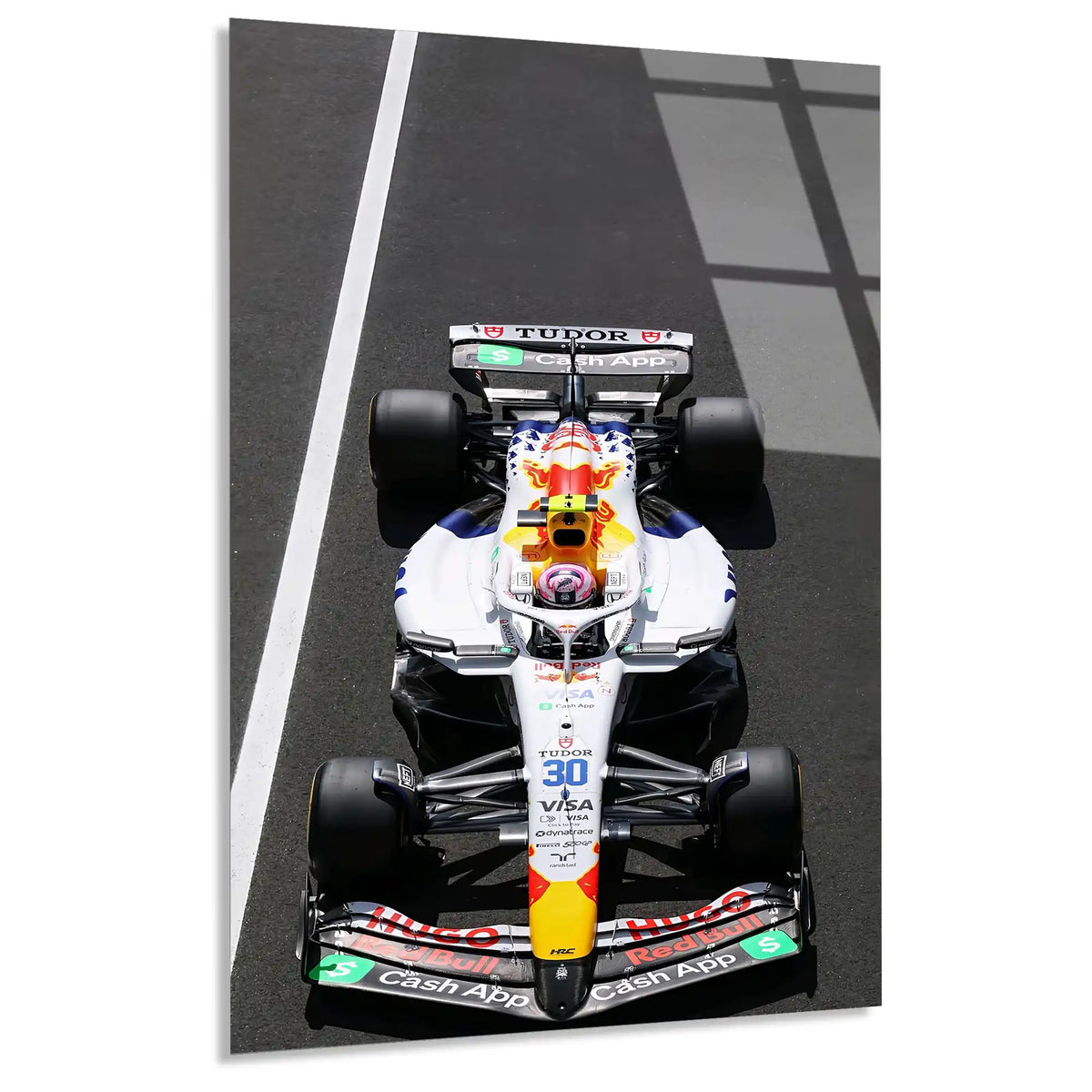 Red Bull Beyaz Livery Aracı F1 Cam Tablo – Formula 1 Duvar Dekoru - DEG0790