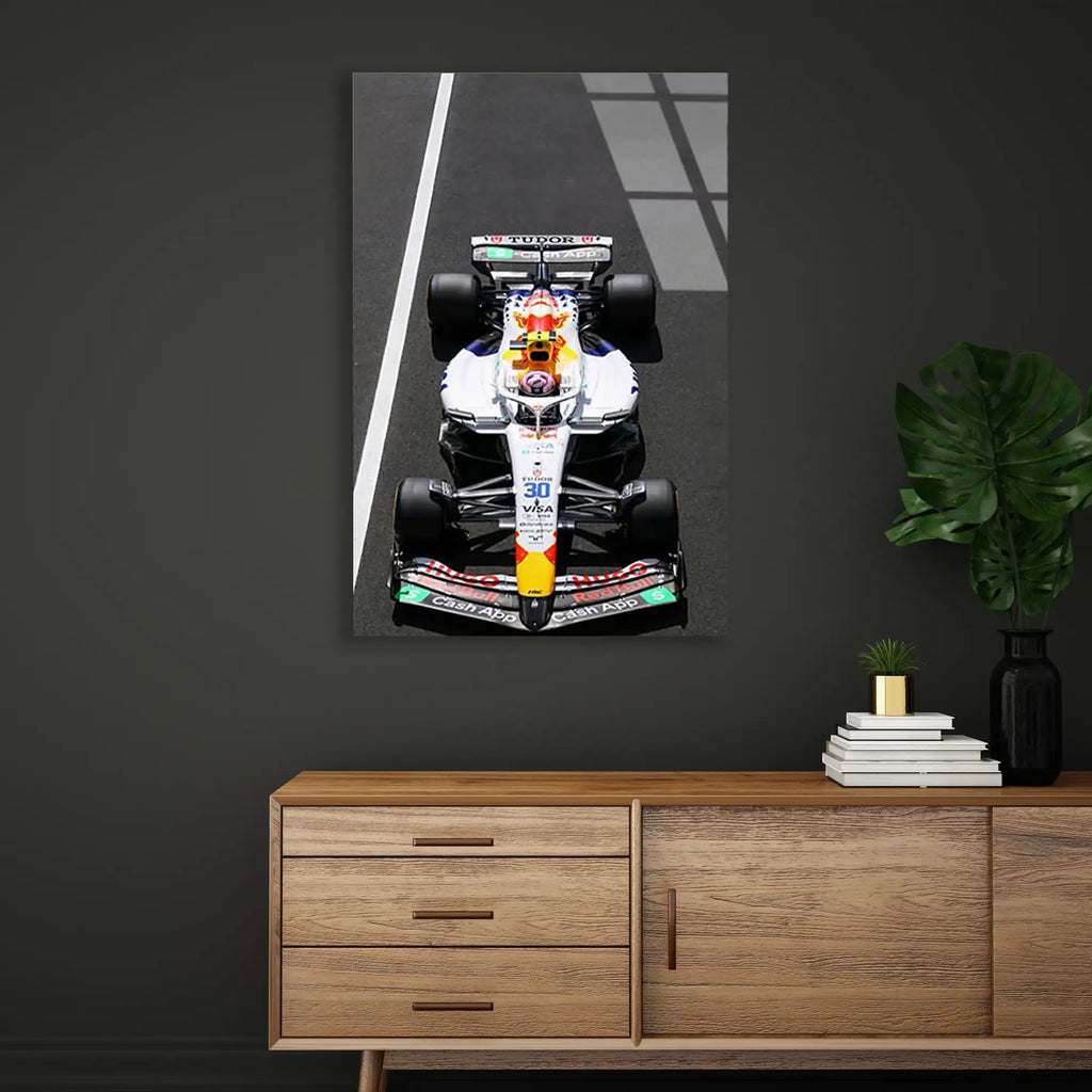 Red Bull Beyaz Livery Aracı F1 Cam Tablo – Formula 1 Duvar Dekoru - DEG0790