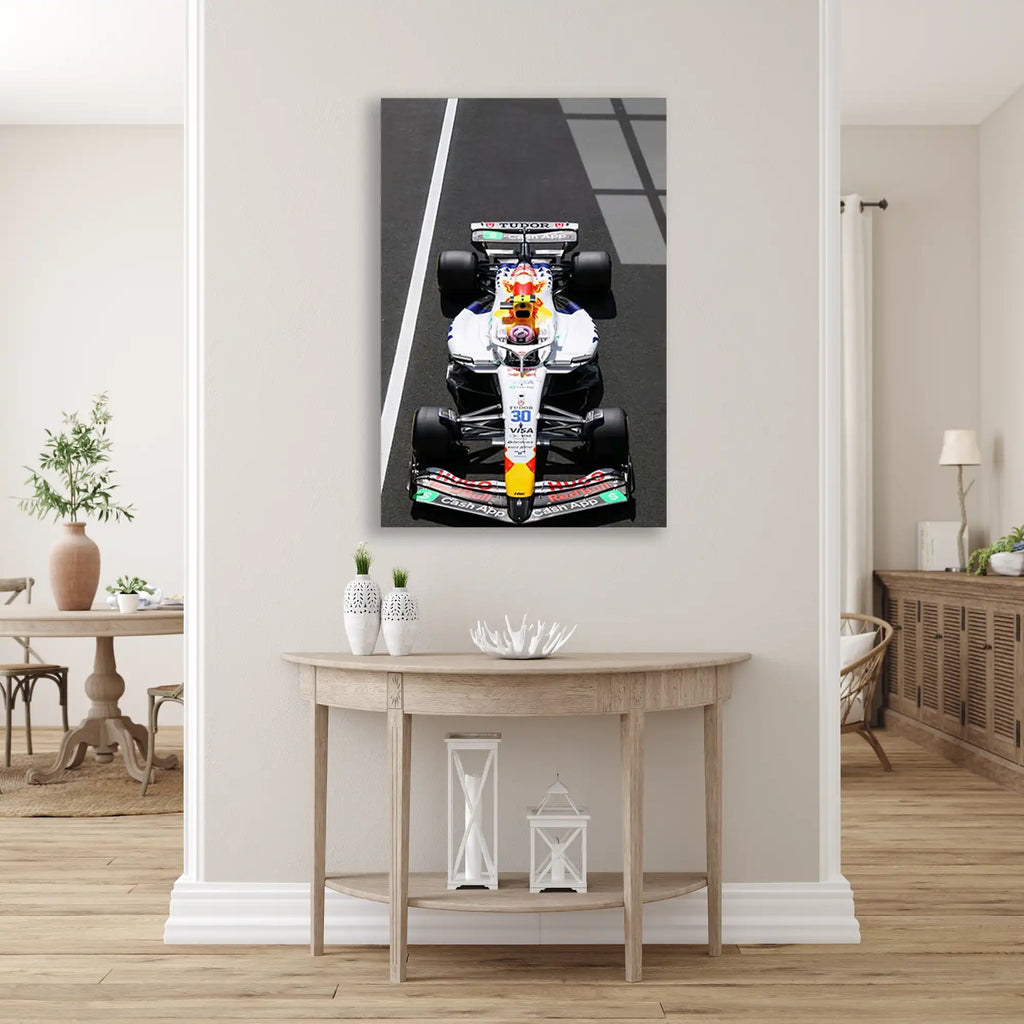 Red Bull Beyaz Livery Aracı F1 Cam Tablo – Formula 1 Duvar Dekoru - DEG0790