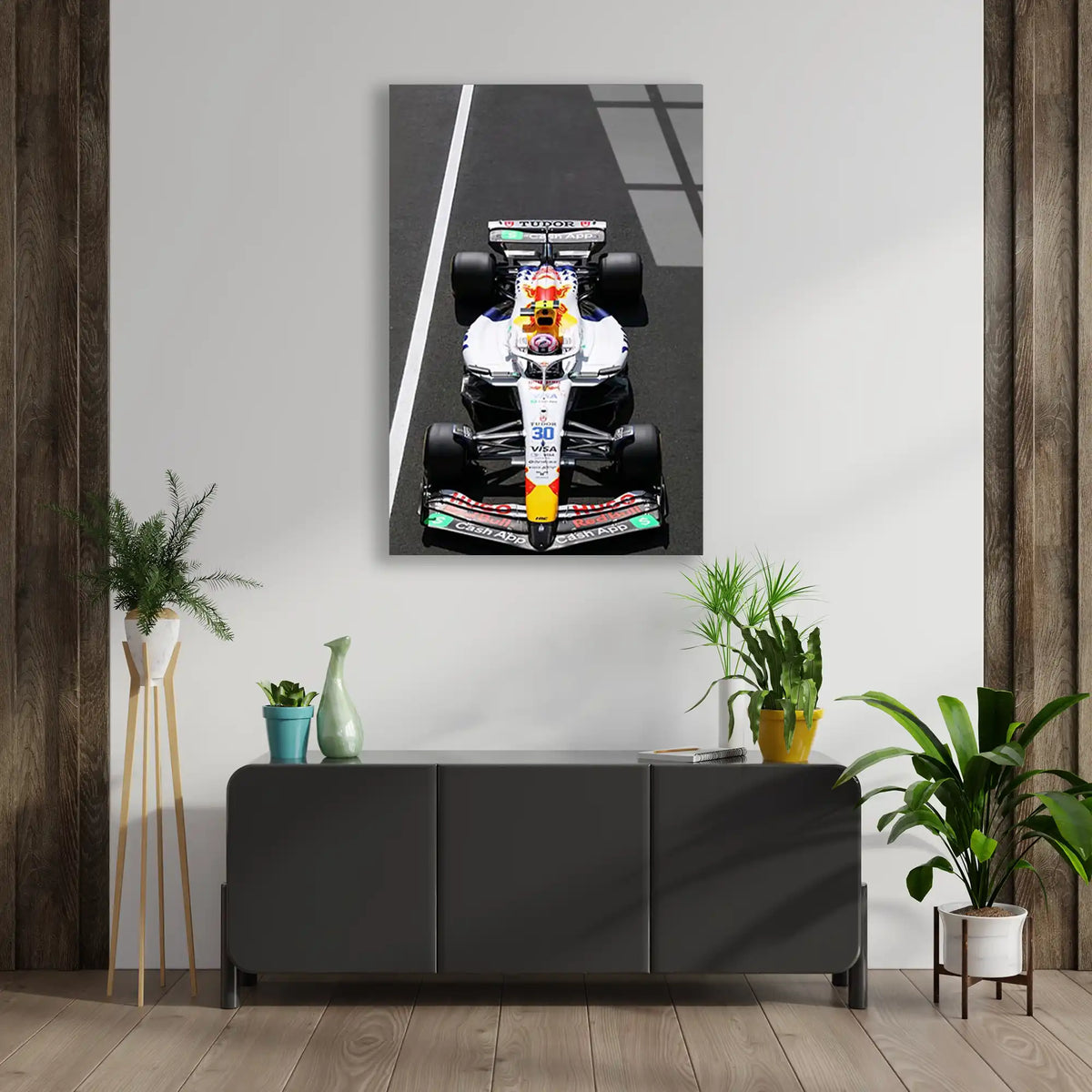 Red Bull Beyaz Livery Aracı F1 Cam Tablo – Formula 1 Duvar Dekoru - DEG0790