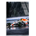 Red Bull Beyaz Livery Yağmurda F1 Cam Tablo – Formula 1 Duvar Dekoru - DEG0857