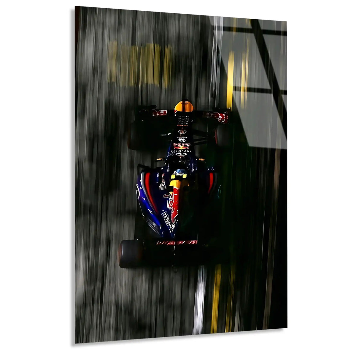 Red Bull Gece Hızı F1 Cam Tablo – Formula 1 Duvar Dekoru - DEG0848