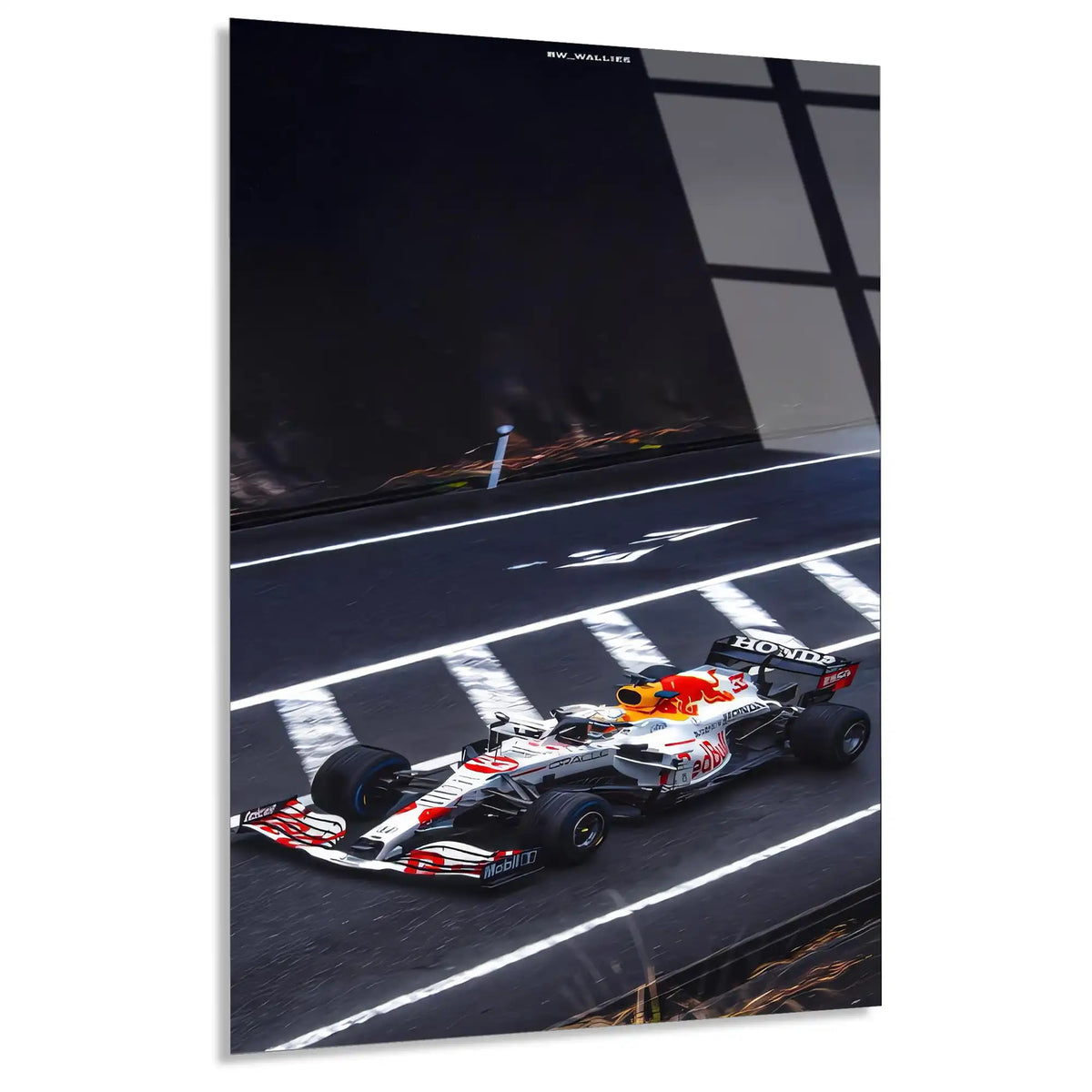 Red Bull Gece Start Çizgisi F1 Cam Tablo – Formula 1 Duvar Dekoru - DEG0885