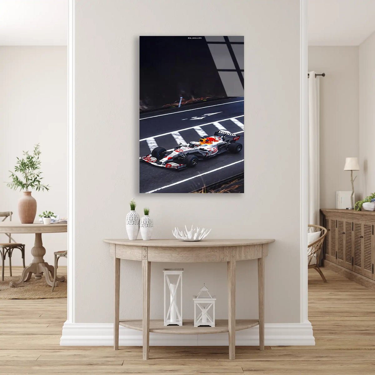 Red Bull Gece Start Çizgisi F1 Cam Tablo – Formula 1 Duvar Dekoru - DEG0885