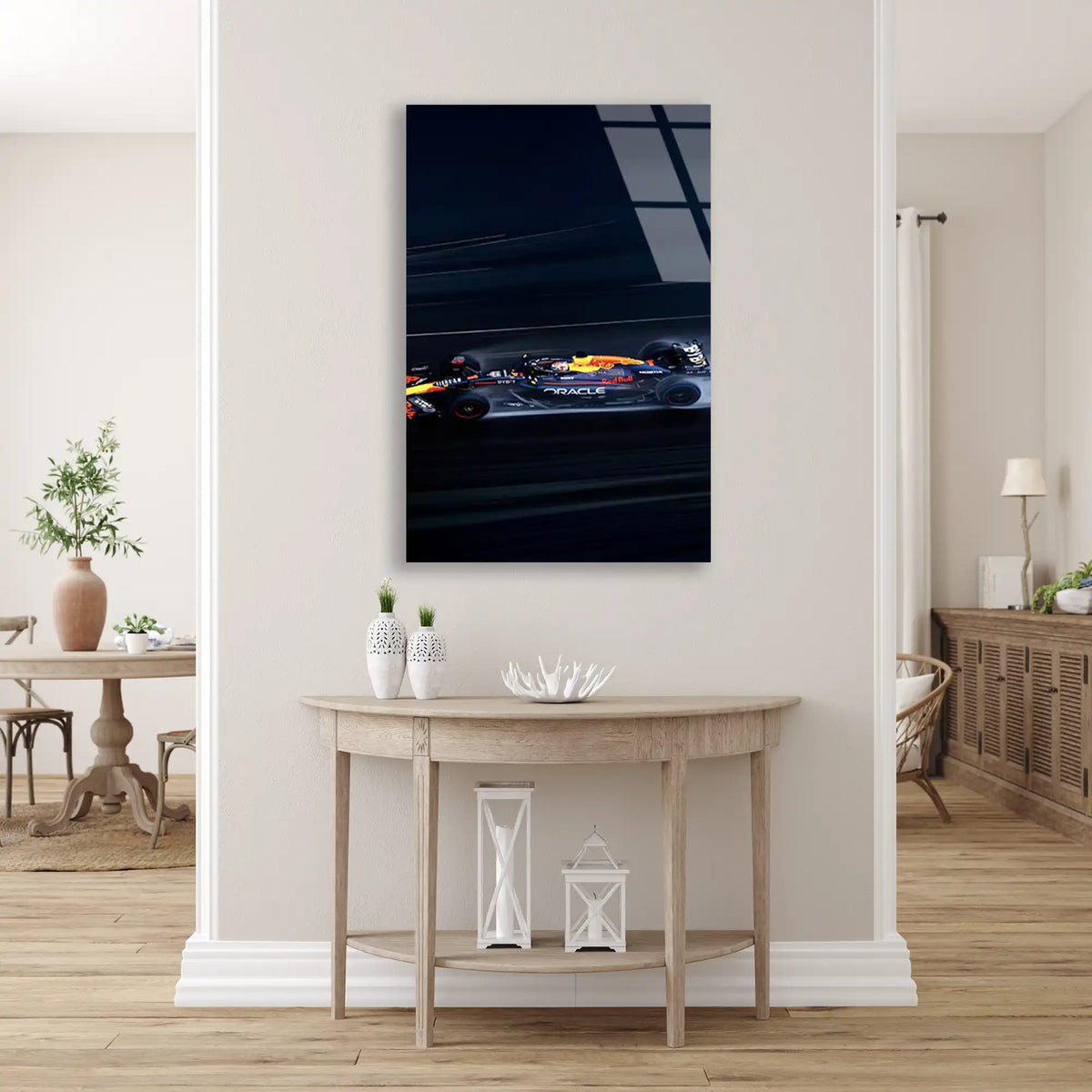 Red Bull Gece Sürüşü F1 Cam Tablo – Formula 1 Duvar Dekoru - DEG0798