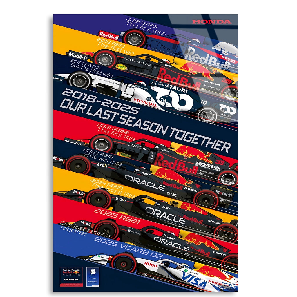 Red Bull Honda Anı Posteri F1 Cam Tablo – Formula 1 Duvar Dekoru - DEG0875