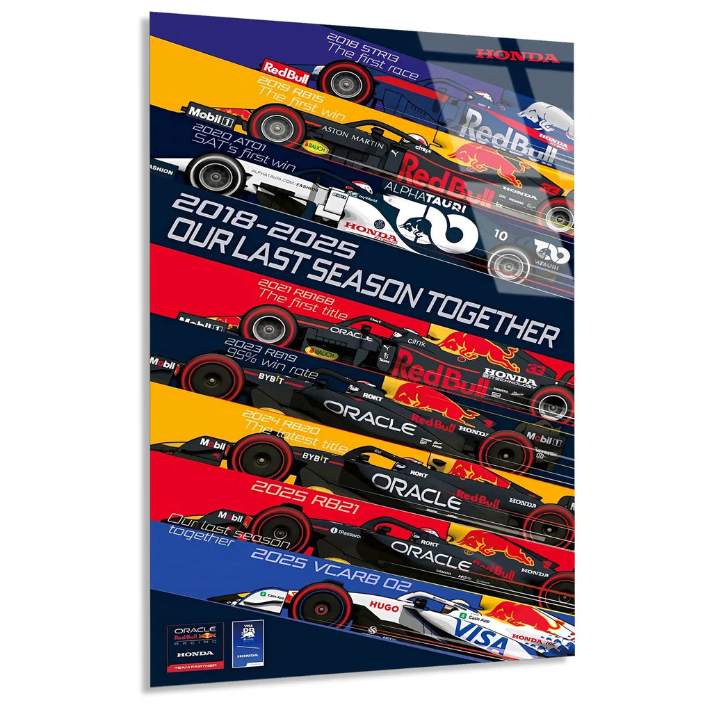 Red Bull Honda Anı Posteri F1 Cam Tablo – Formula 1 Duvar Dekoru - DEG0875