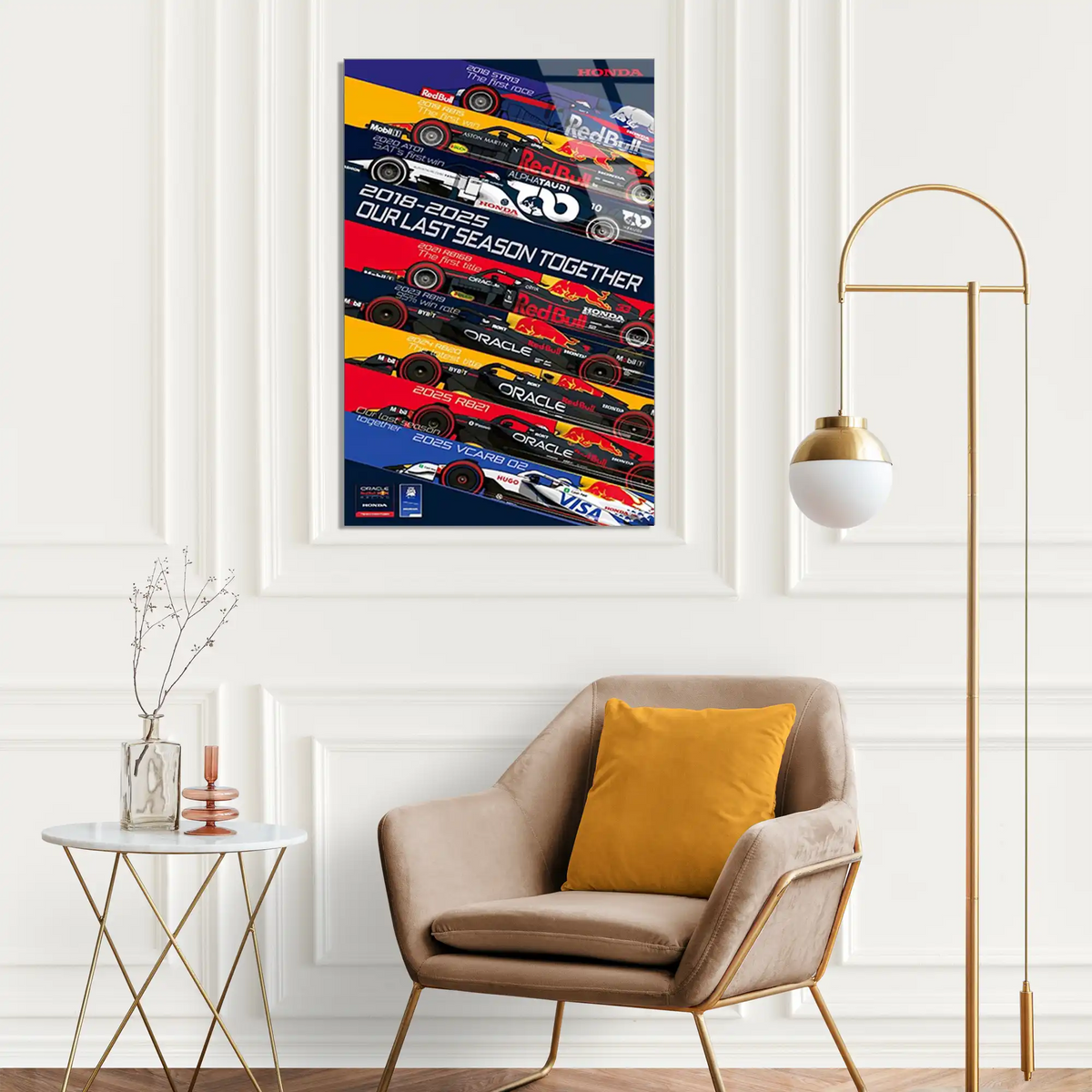 Red Bull Honda Anı Posteri F1 Cam Tablo – Formula 1 Duvar Dekoru - DEG0875
