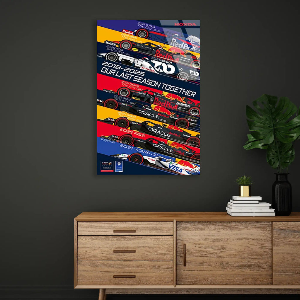 Red Bull Honda Anı Posteri F1 Cam Tablo – Formula 1 Duvar Dekoru - DEG0875