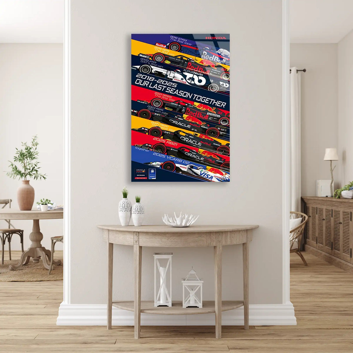 Red Bull Honda Anı Posteri F1 Cam Tablo – Formula 1 Duvar Dekoru - DEG0875