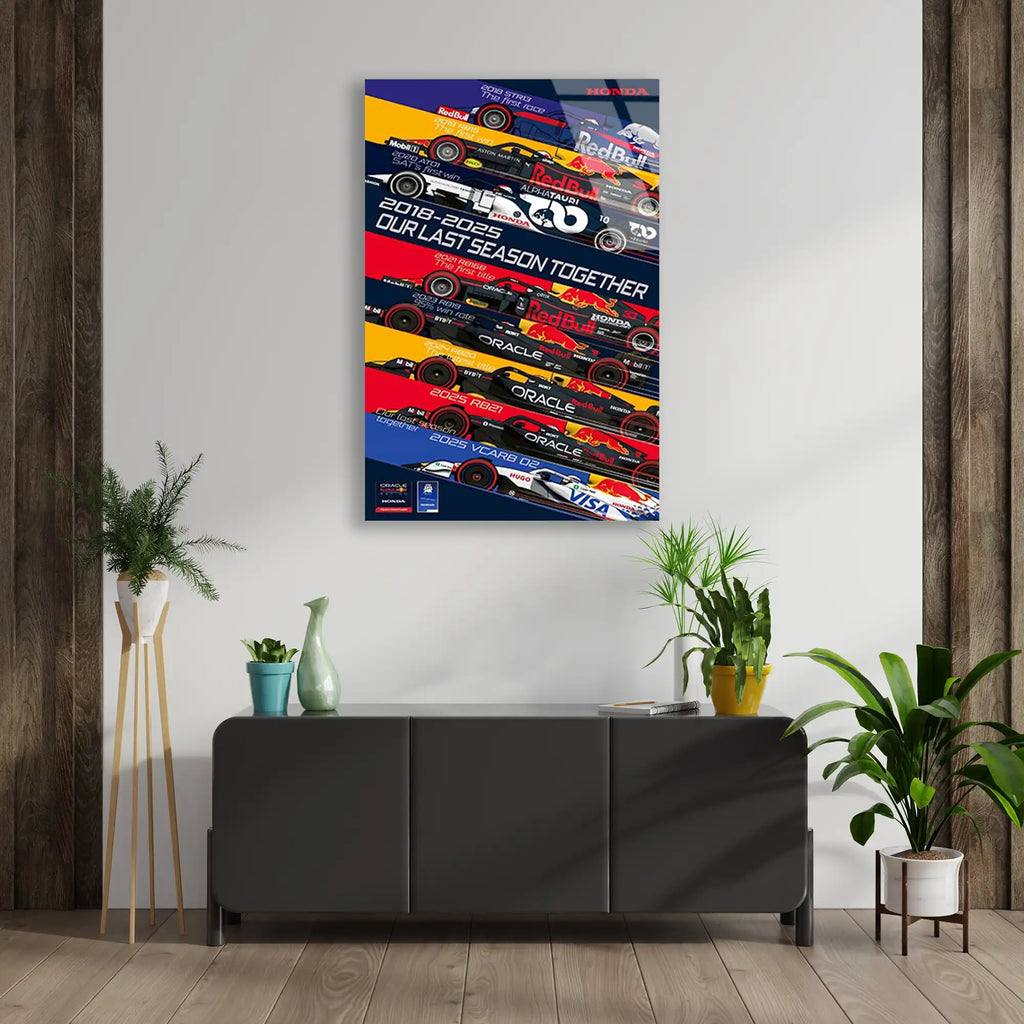 Red Bull Honda Anı Posteri F1 Cam Tablo – Formula 1 Duvar Dekoru - DEG0875