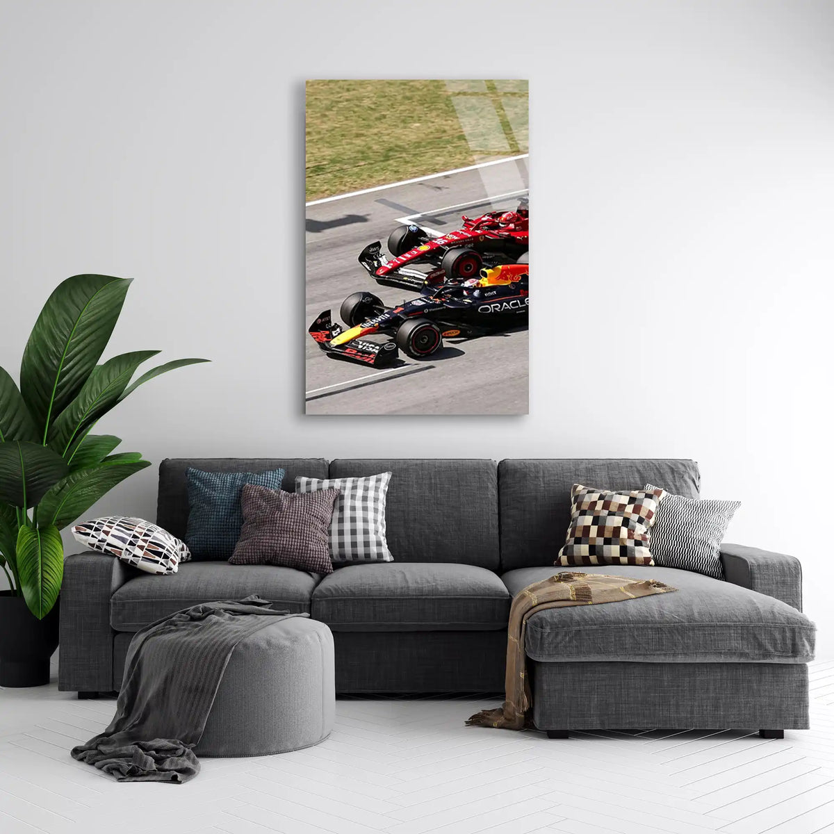 Red Bull İkili Yarış F1 Cam Tablo – Formula 1 Duvar Dekoru - DEG0850