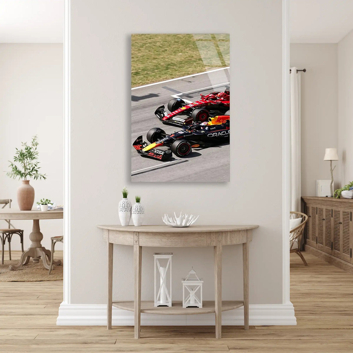 Red Bull İkili Yarış F1 Cam Tablo – Formula 1 Duvar Dekoru - DEG0850