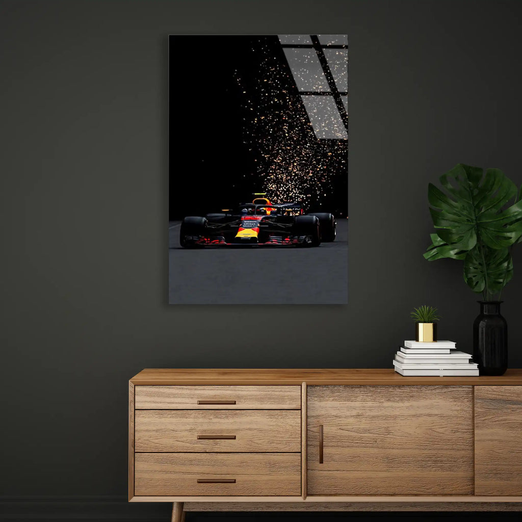 Red Bull Kıvılcım Kutlaması F1 Cam Tablo – Formula 1 Duvar Dekoru - DEG0887