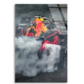 Red Bull Lastik Yakma F1 Cam Tablo – Formula 1 Duvar Dekoru - DEG0865