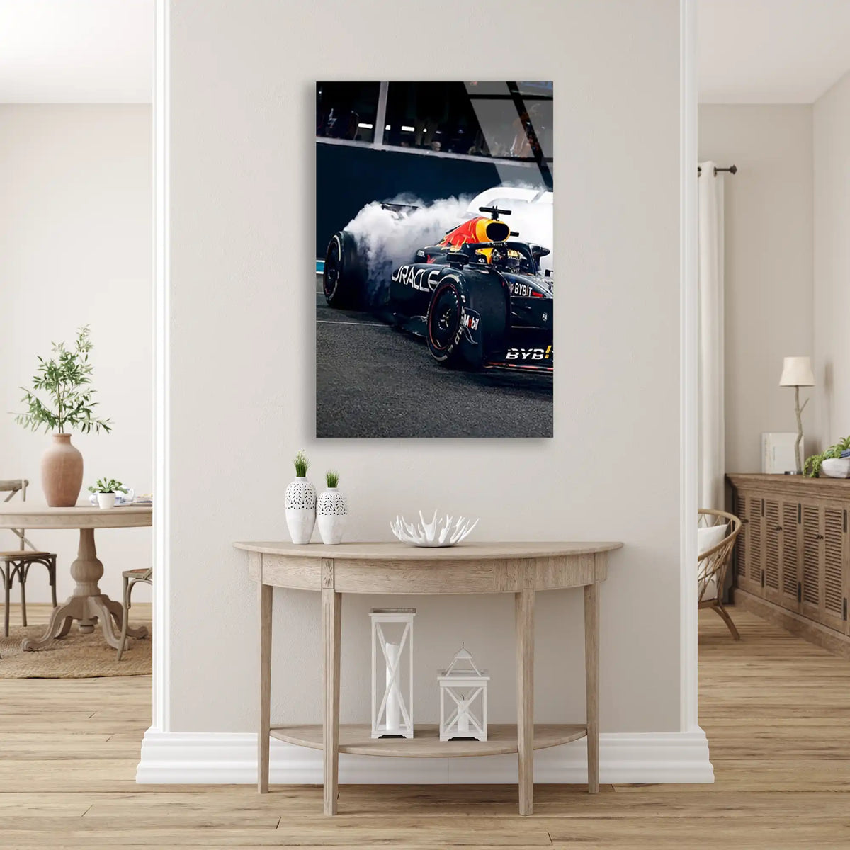 Red Bull Lastik Yakma F1 Cam Tablo – Formula 1 Duvar Dekoru - DEG0881