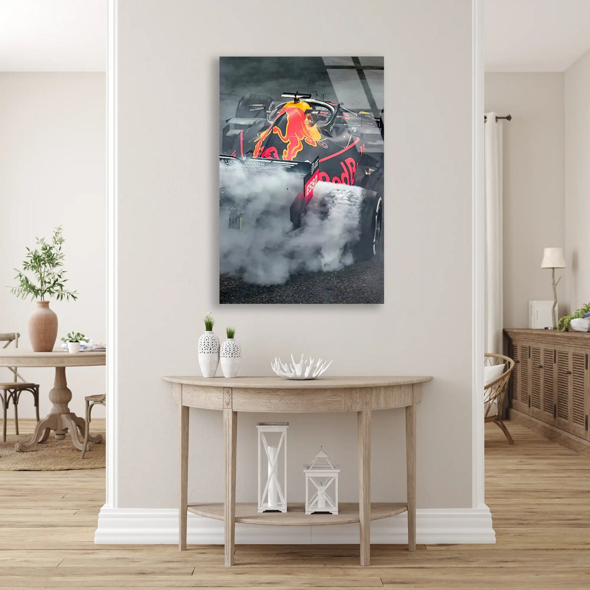 Red Bull Lastik Yakma F1 Cam Tablo – Formula 1 Duvar Dekoru - DEG0865