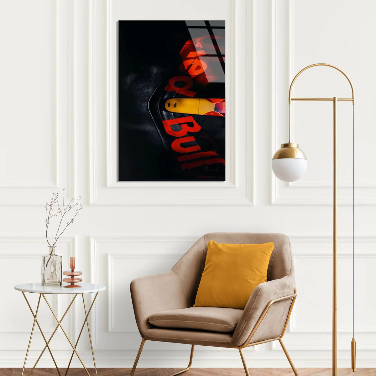 Red Bull Logo Makro F1 Cam Tablo – Formula 1 Duvar Dekoru - DEG0840