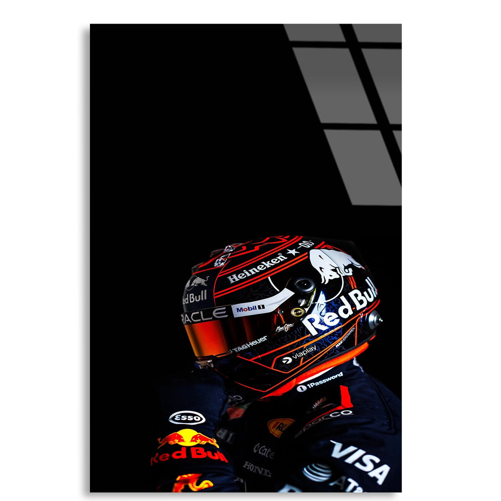 Red Bull Pilot Kaskı F1 Cam Tablo – Formula 1 Duvar Dekoru - DEG0813