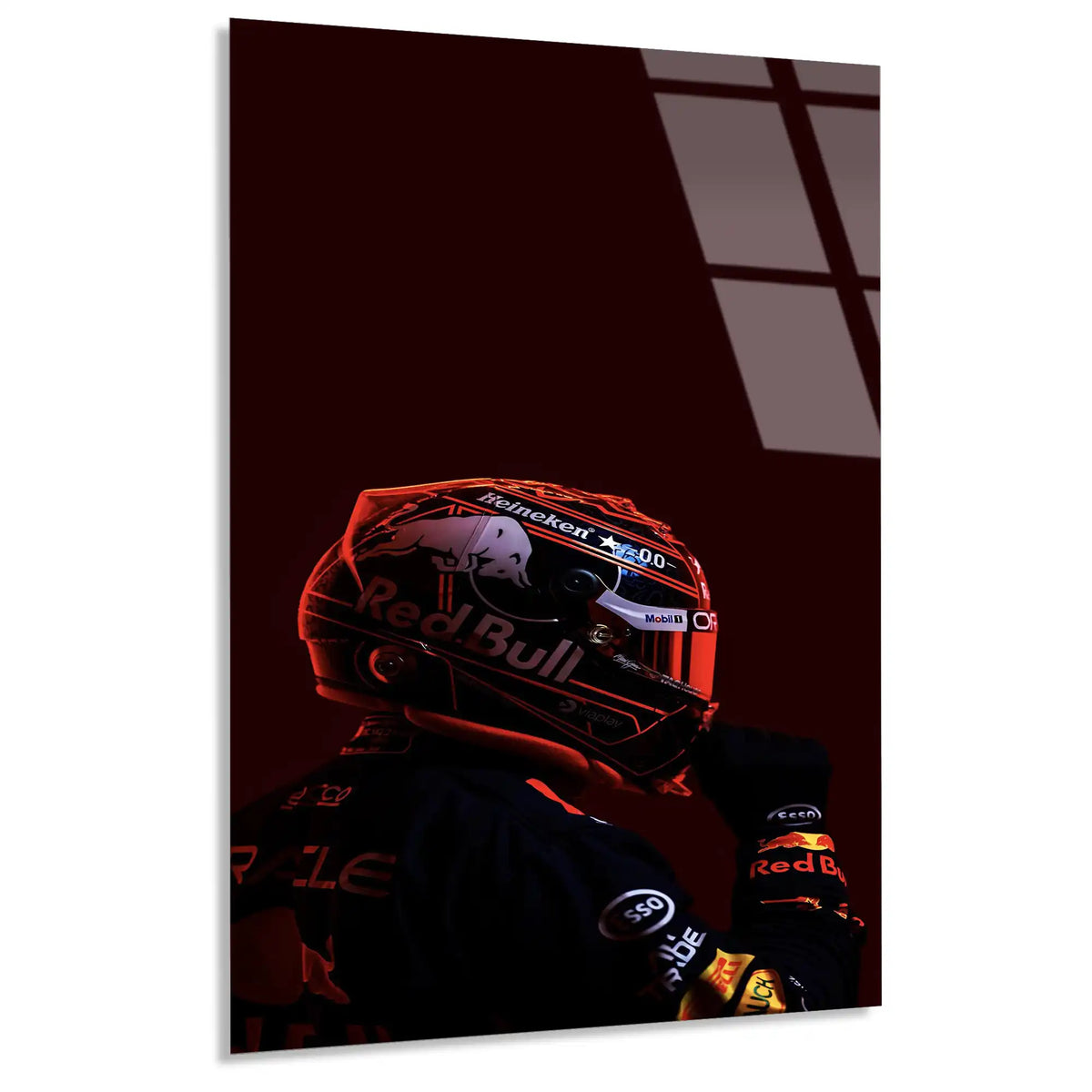 Red Bull Pilot Kaskı F1 Cam Tablo – Formula 1 Duvar Dekoru - DEG0811