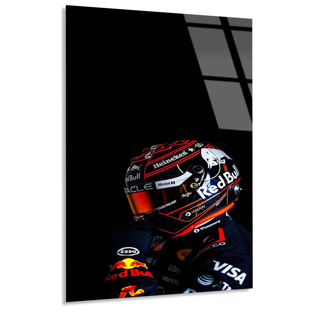 Red Bull Pilot Kaskı F1 Cam Tablo – Formula 1 Duvar Dekoru - DEG0813