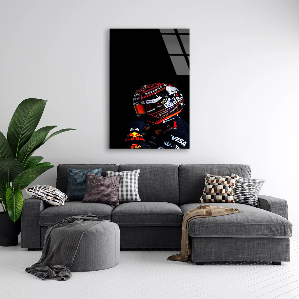 Red Bull Pilot Kaskı F1 Cam Tablo – Formula 1 Duvar Dekoru - DEG0813