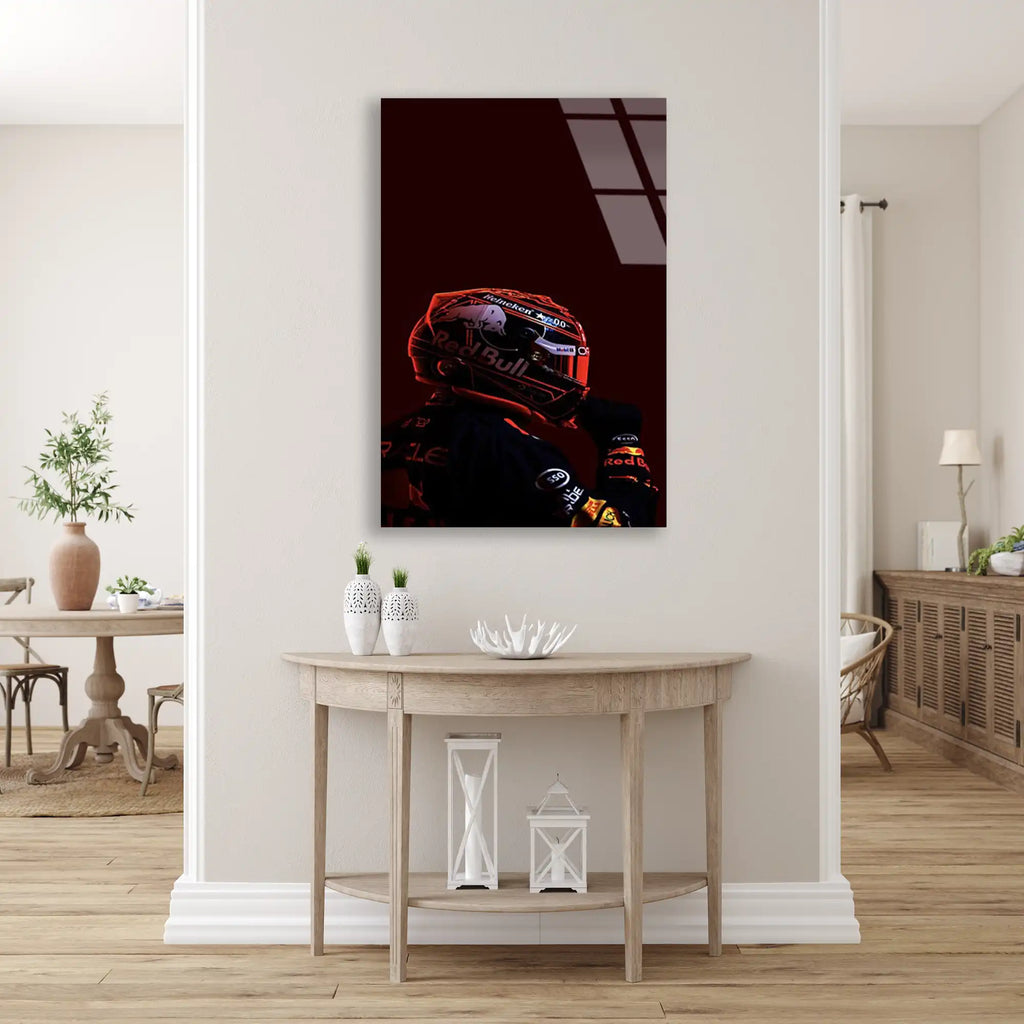 Red Bull Pilot Kaskı F1 Cam Tablo – Formula 1 Duvar Dekoru - DEG0811