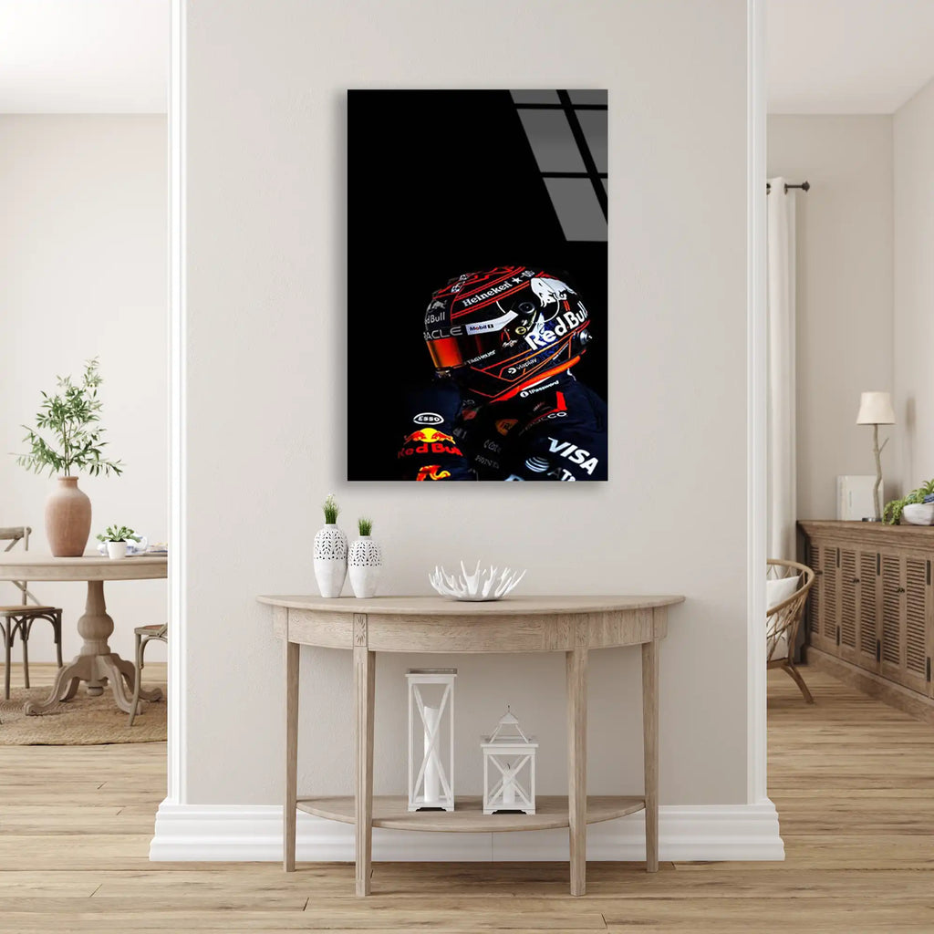 Red Bull Pilot Kaskı F1 Cam Tablo – Formula 1 Duvar Dekoru - DEG0813