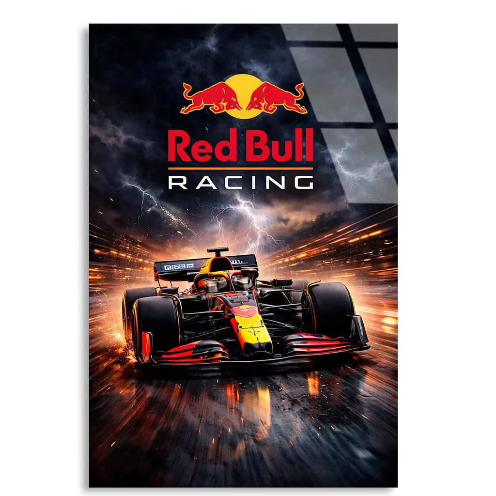 Red Bull Racing Şimşek Posteri F1 Cam Tablo – Formula 1 Duvar Dekoru - DEG0894