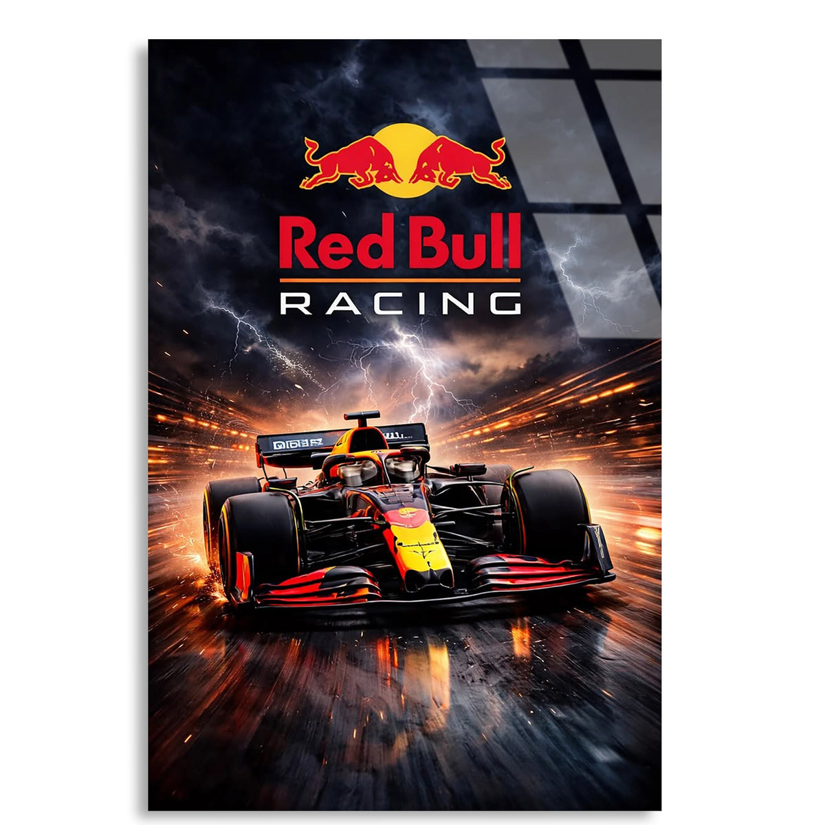 Red Bull Racing Şimşek Posteri F1 Cam Tablo – Formula 1 Duvar Dekoru - DEG0894
