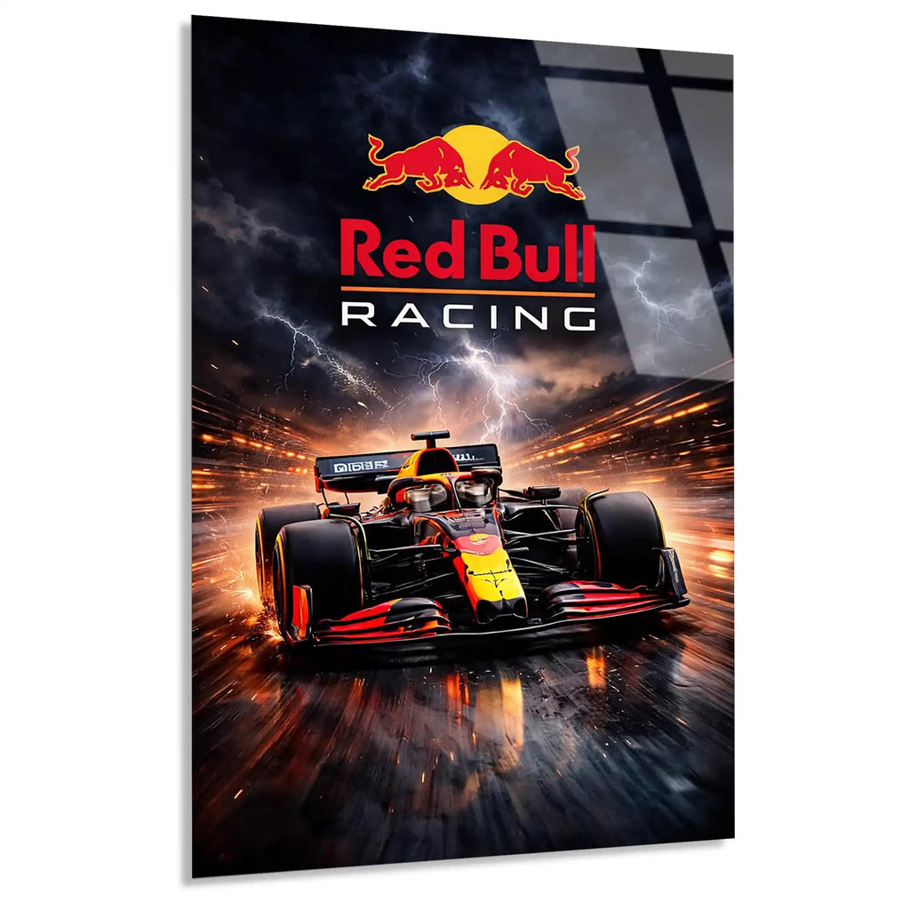 Red Bull Racing Şimşek Posteri F1 Cam Tablo – Formula 1 Duvar Dekoru - DEG0894