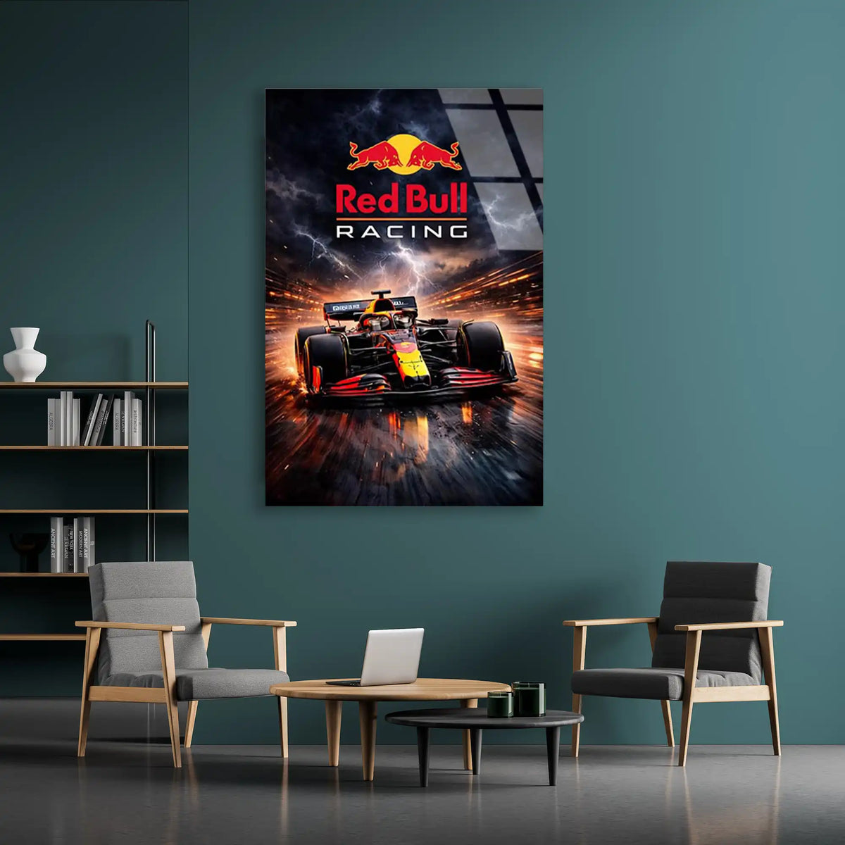 Red Bull Racing Şimşek Posteri F1 Cam Tablo – Formula 1 Duvar Dekoru - DEG0894