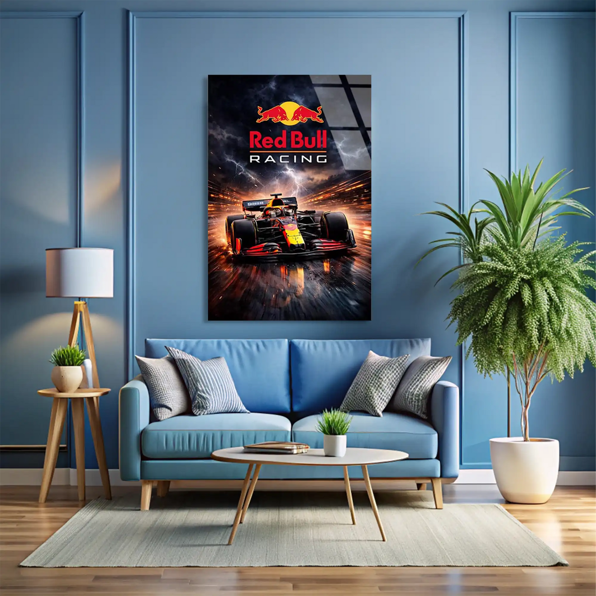 Red Bull Racing Şimşek Posteri F1 Cam Tablo – Formula 1 Duvar Dekoru - DEG0894