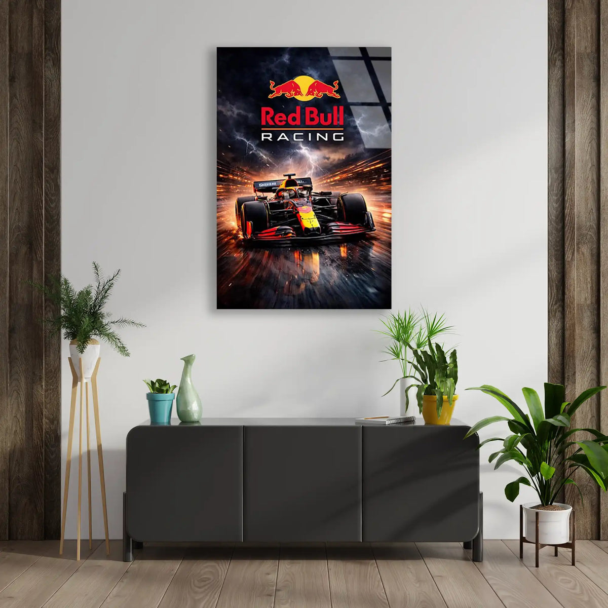Red Bull Racing Şimşek Posteri F1 Cam Tablo – Formula 1 Duvar Dekoru - DEG0894