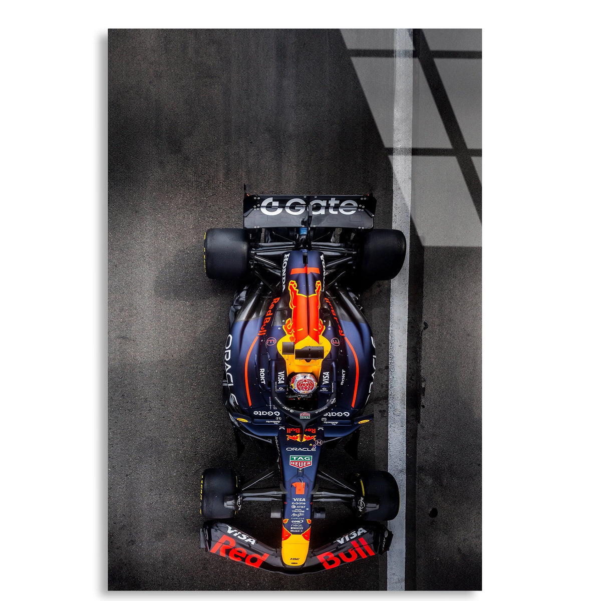 Red Bull Üstten Görünüm F1 Cam Tablo – Formula 1 Duvar Dekoru - DEG0837