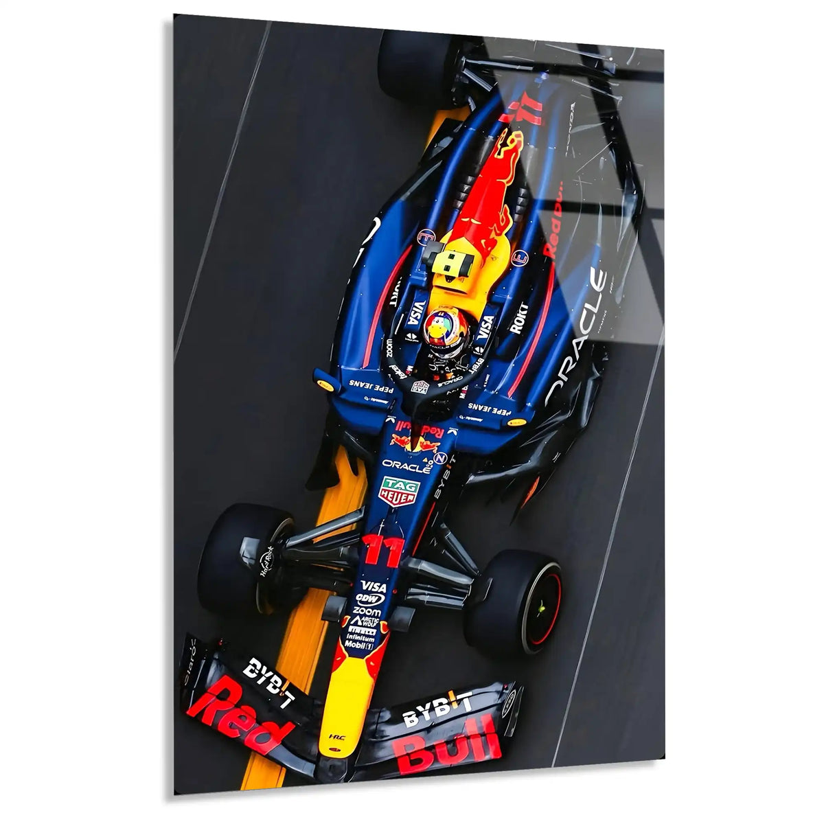 Red Bull Üstten Görünüm F1 Cam Tablo – Formula 1 Duvar Dekoru - DEG0827