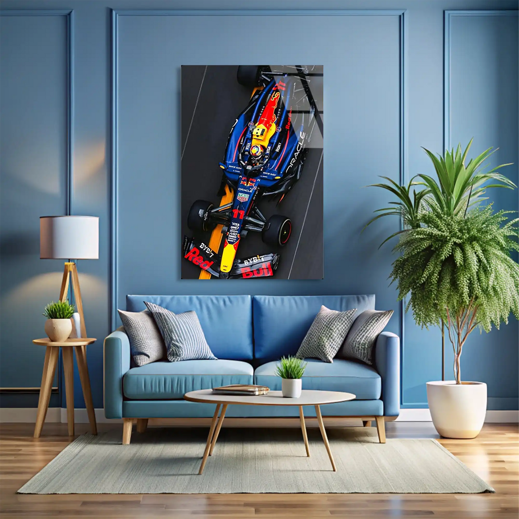 Red Bull Üstten Görünüm F1 Cam Tablo – Formula 1 Duvar Dekoru - DEG0827