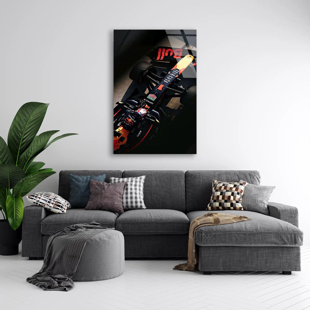 Red Bull Üstten Karanlık F1 Cam Tablo – Formula 1 Duvar Dekoru - DEG0882