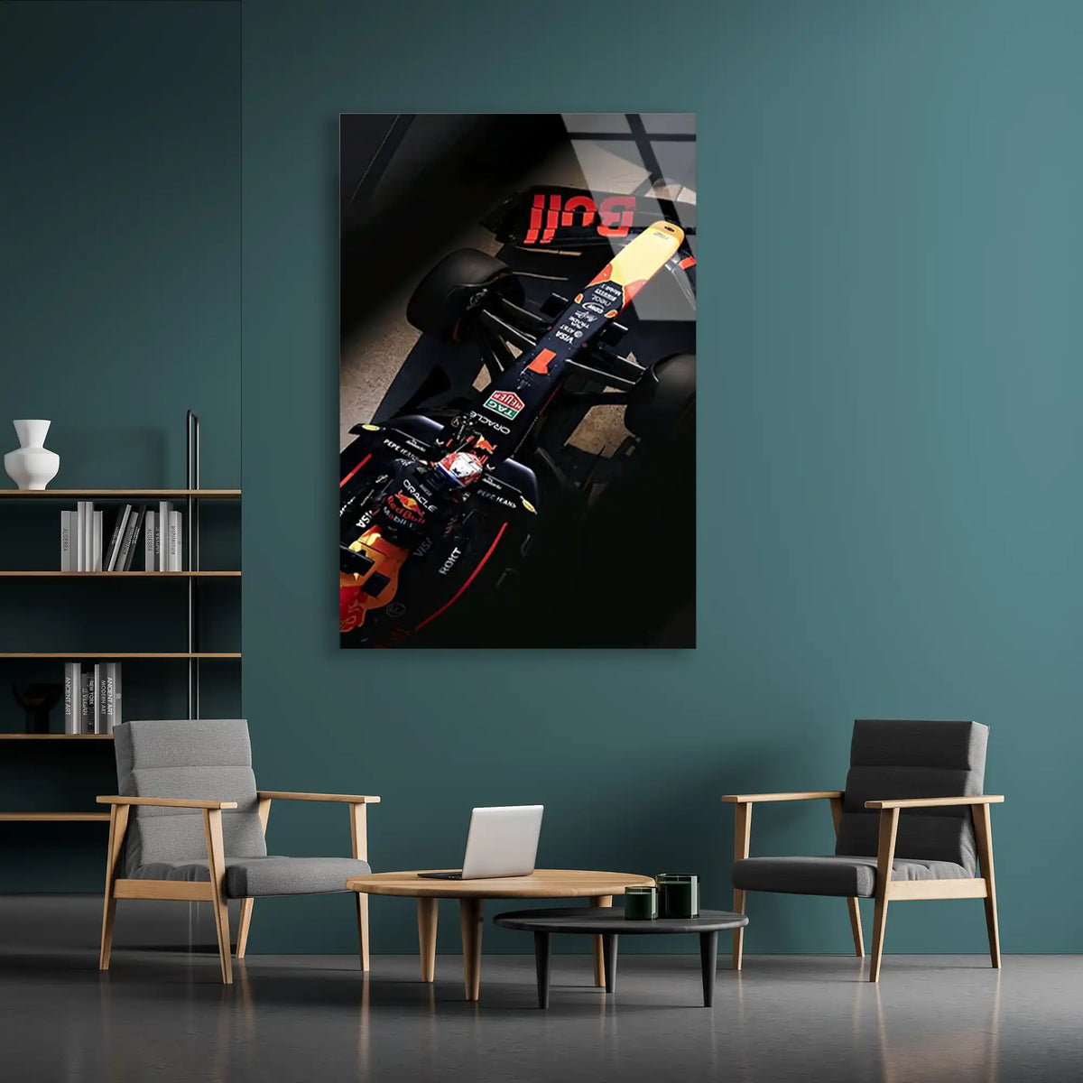 Red Bull Üstten Karanlık F1 Cam Tablo – Formula 1 Duvar Dekoru - DEG0882
