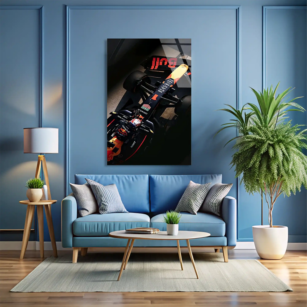 Red Bull Üstten Karanlık F1 Cam Tablo – Formula 1 Duvar Dekoru - DEG0882